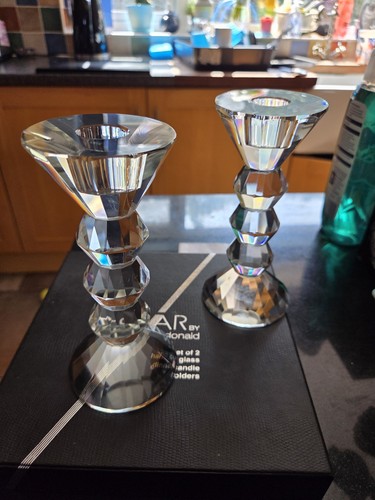 New set 2 cut glass - **,